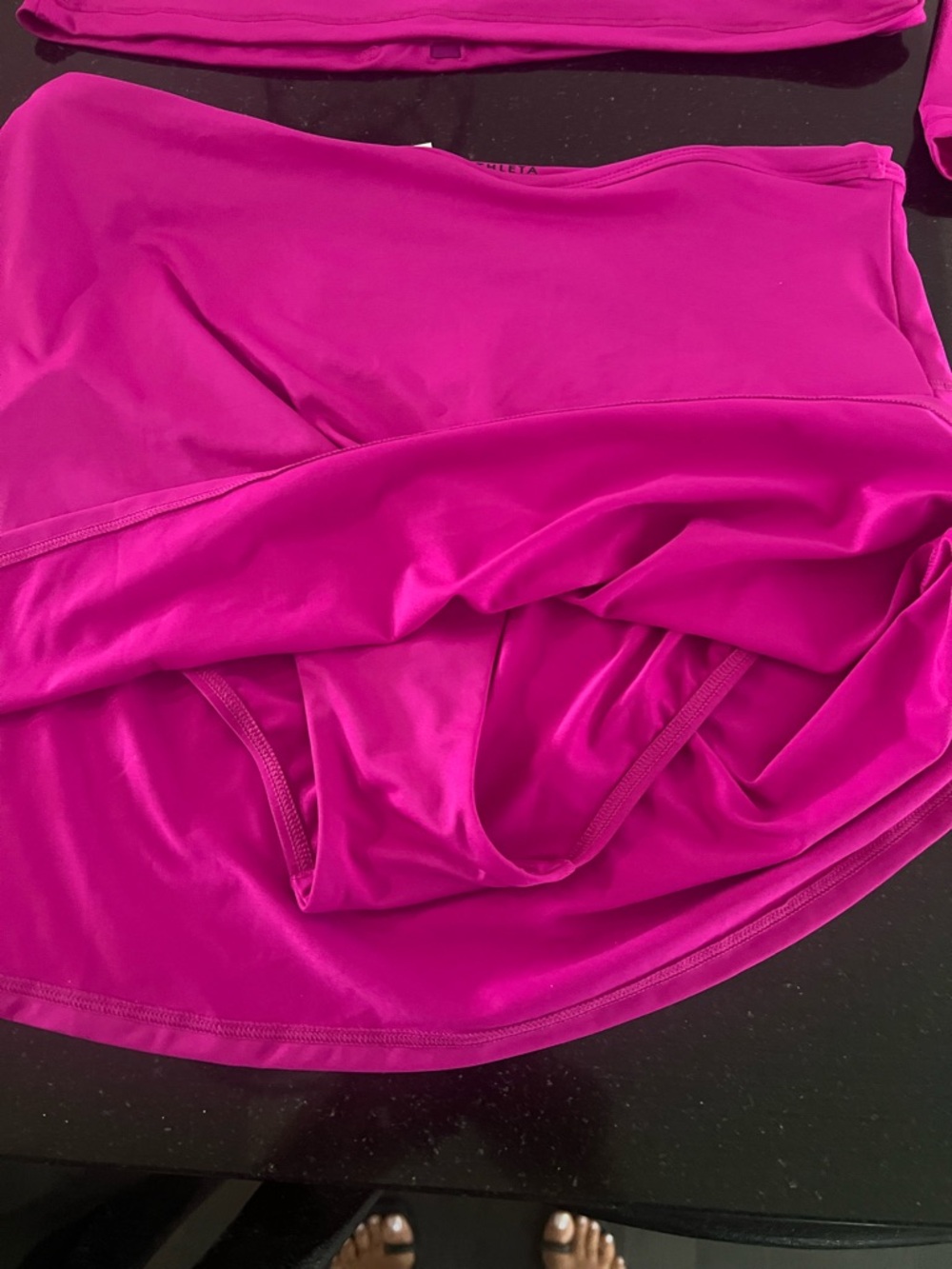 Athleta Hot Pink Long-Sleeve Zip Swim Top & Skirt Set Never worn - Picture 3 of 3